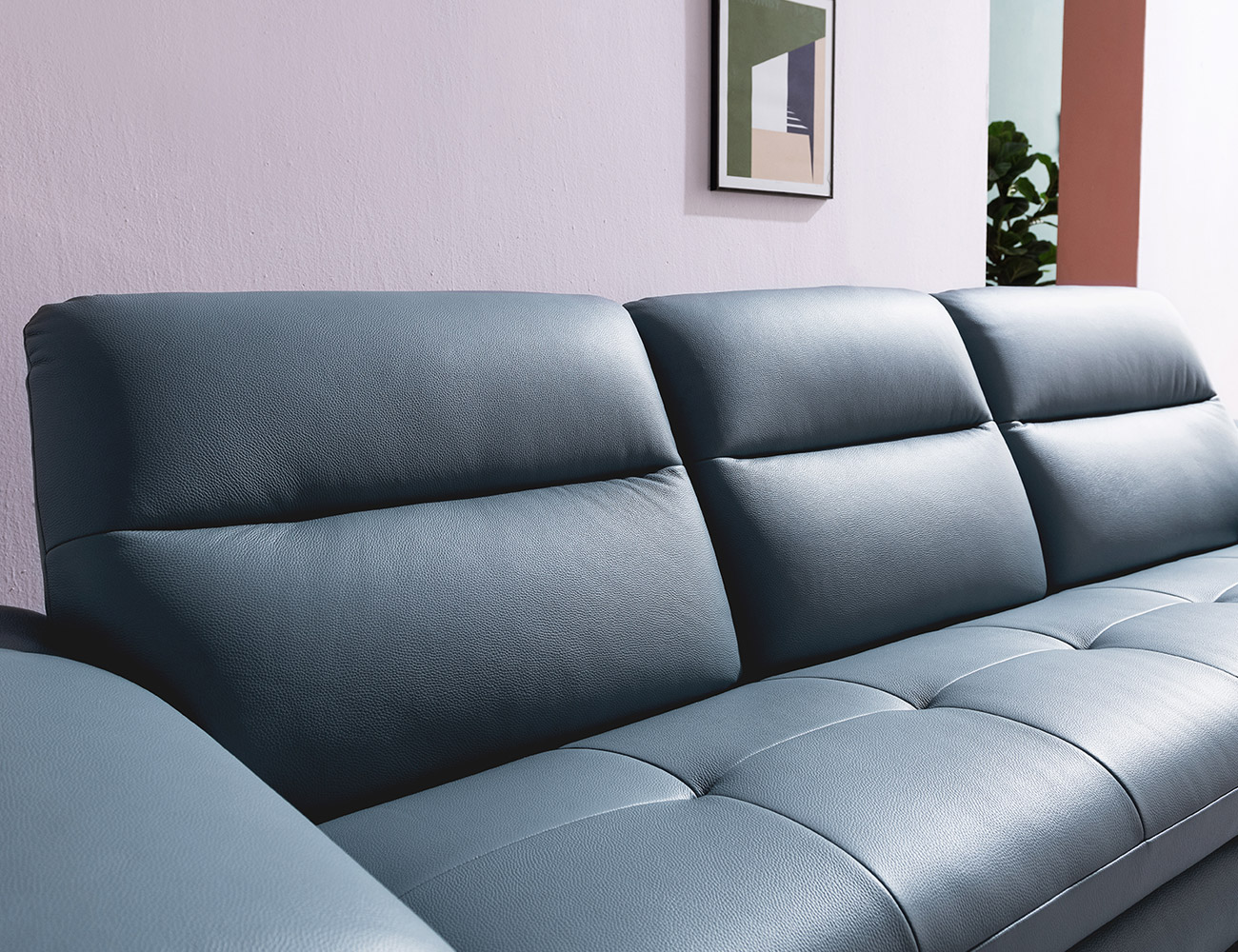 브로스 4인 슈렁큰 천연면피 소가죽 소파+쿠션2개