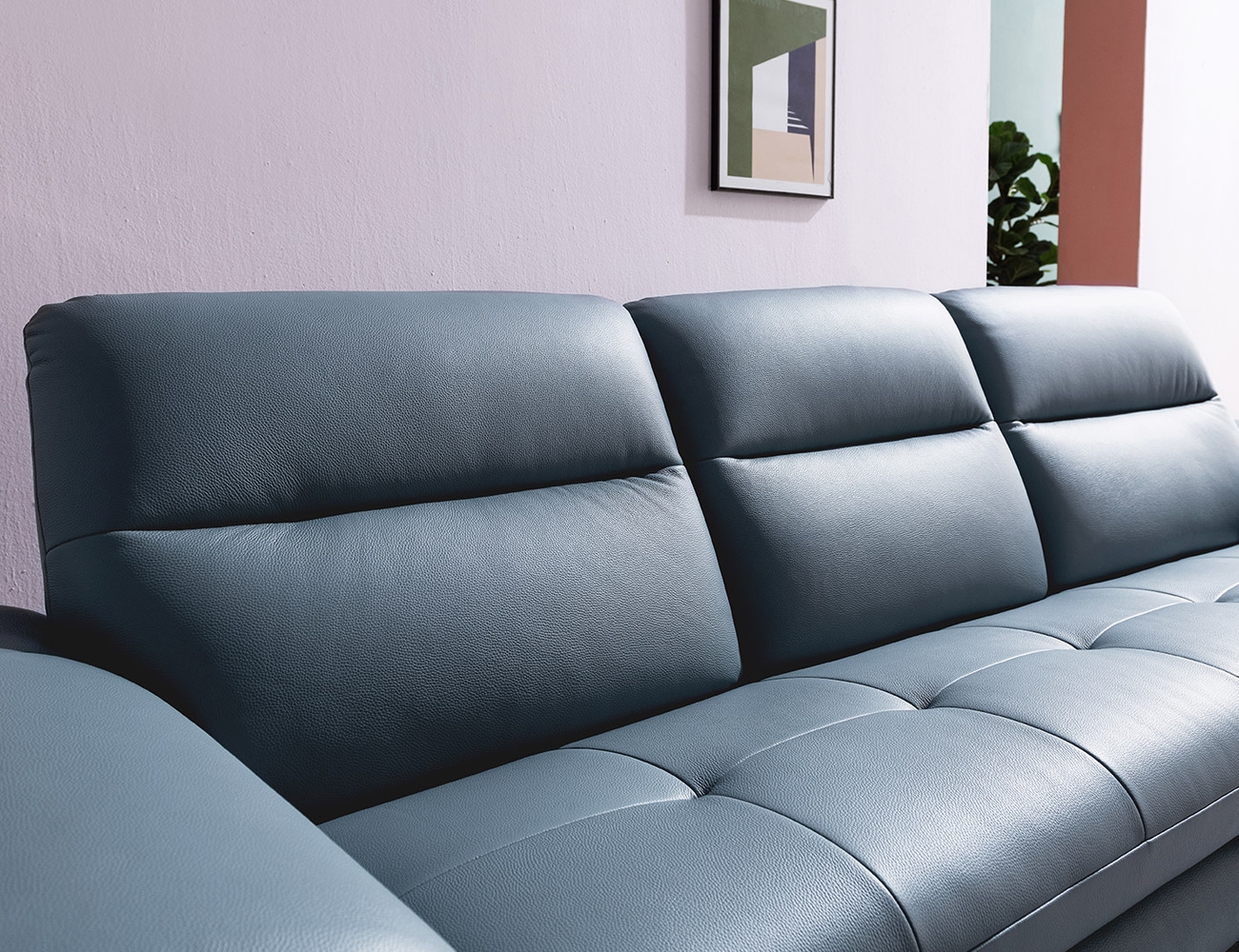 브로스 4인 슈렁큰 천연면피 소가죽 소파+쿠션2개