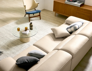 라미에르I 4인 기능성 슈렁큰 천연면피 소가죽 소파(전측면가죽적용)