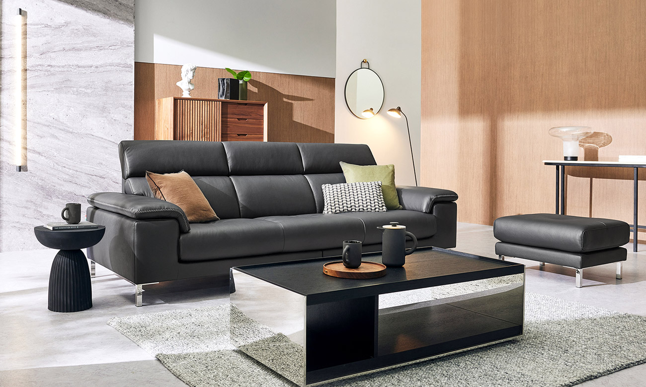 제이드 3.5인 이태리 천연면피 소가죽 소파