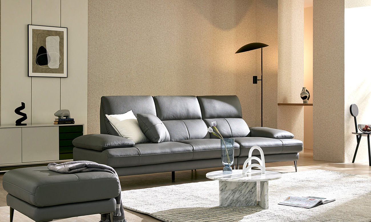 베스티 3.5인 천연면피 소가죽 소파+쿠션1개