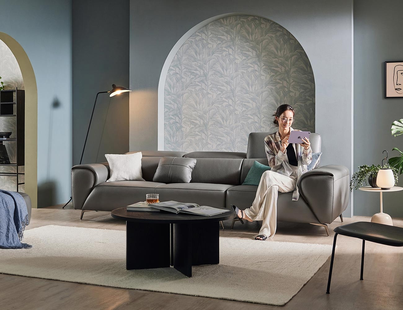 [Komo Day 17%] 뉴 클레버 3.5인 기능성 슈렁큰 천연면피 소가죽 소파+쿠션1개