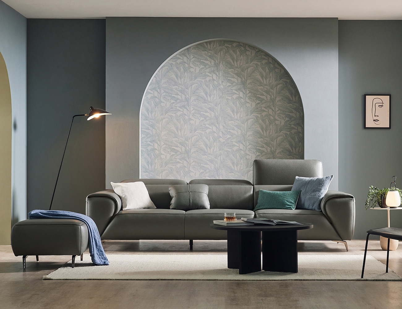 [Komo Day 17%] 뉴 클레버 3.5인 기능성 슈렁큰 천연면피 소가죽 소파+쿠션1개