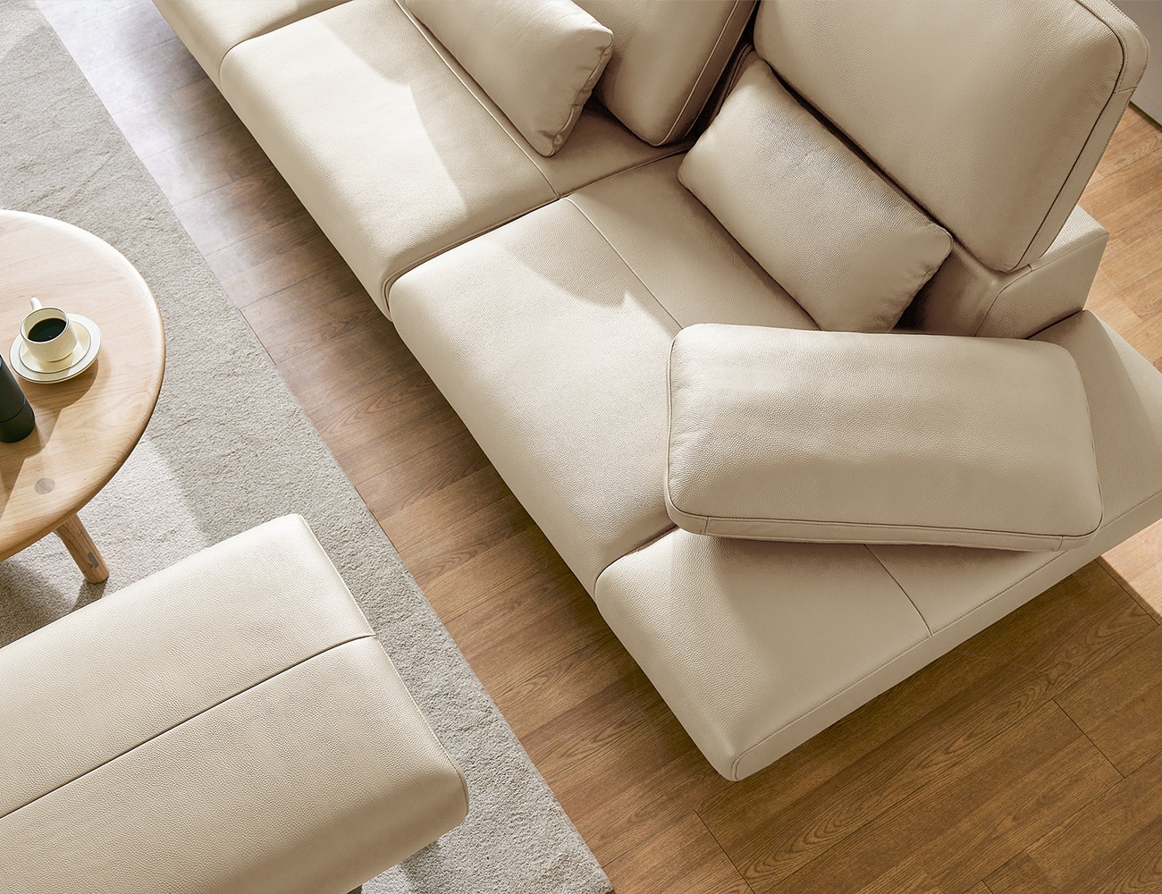 아말피 하이 4인 기능성 천연면피 소가죽 소파+쿠션3개