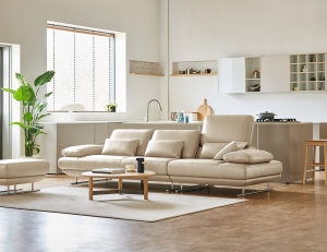 아말피 하이 4인 기능성 천연면피 소가죽 소파+쿠션3개