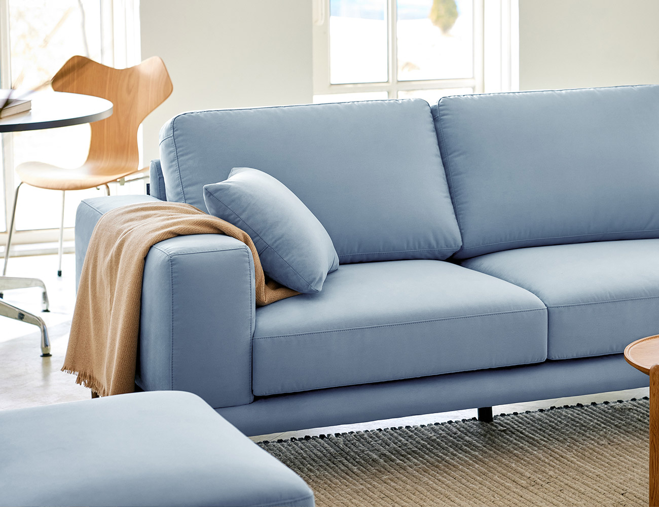 [소파 탐구 생활 5%] 미니메이 2인 스위브 패브릭 소파+쿠션1개