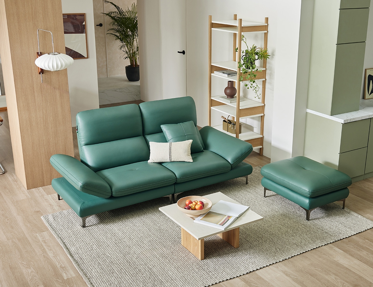 아르테II 3인 기능성 레체 이태리 천연면피 소가죽 소파(전면가죽적용)+쿠션1개