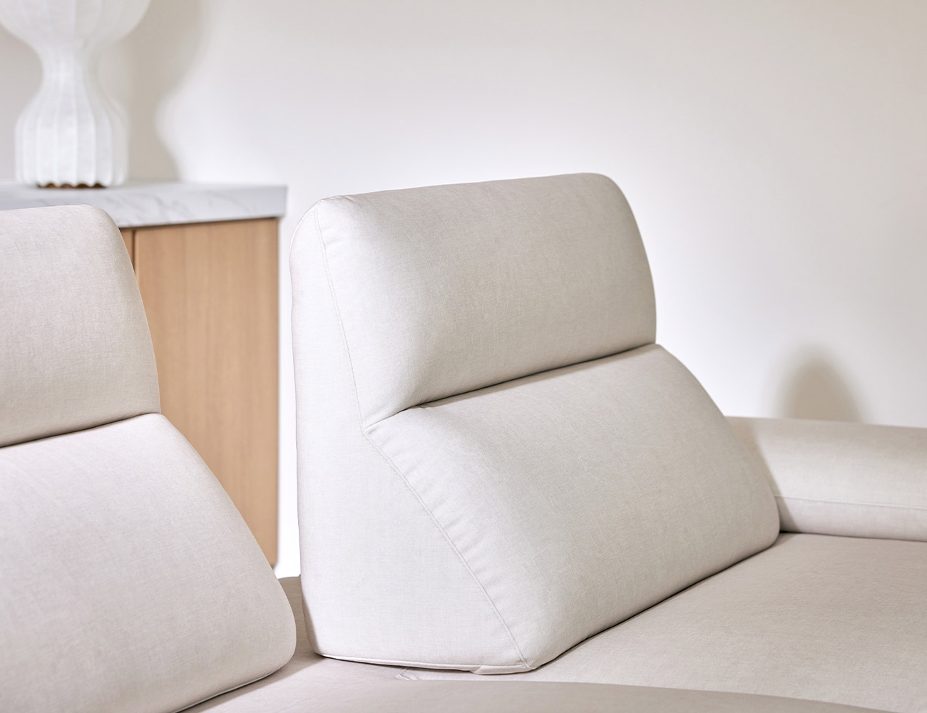 브뤼 4인 코너형 기능성 젠위브 패브릭 소파(3인+코너+1인)+쿠션4개