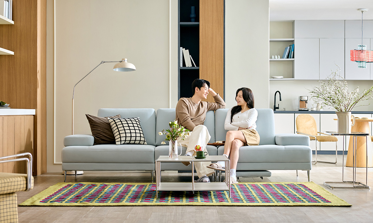 [단 하나뿐인 패브릭] 아우스 4인 풋레스트 기능성 세레나 패브릭 소파