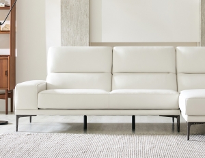 [CURATION 15%] 에디아르 4인 카우치형 기능성 레체 이태리 천연면피 소가죽 소파(전면가죽적용)+쿠션2개