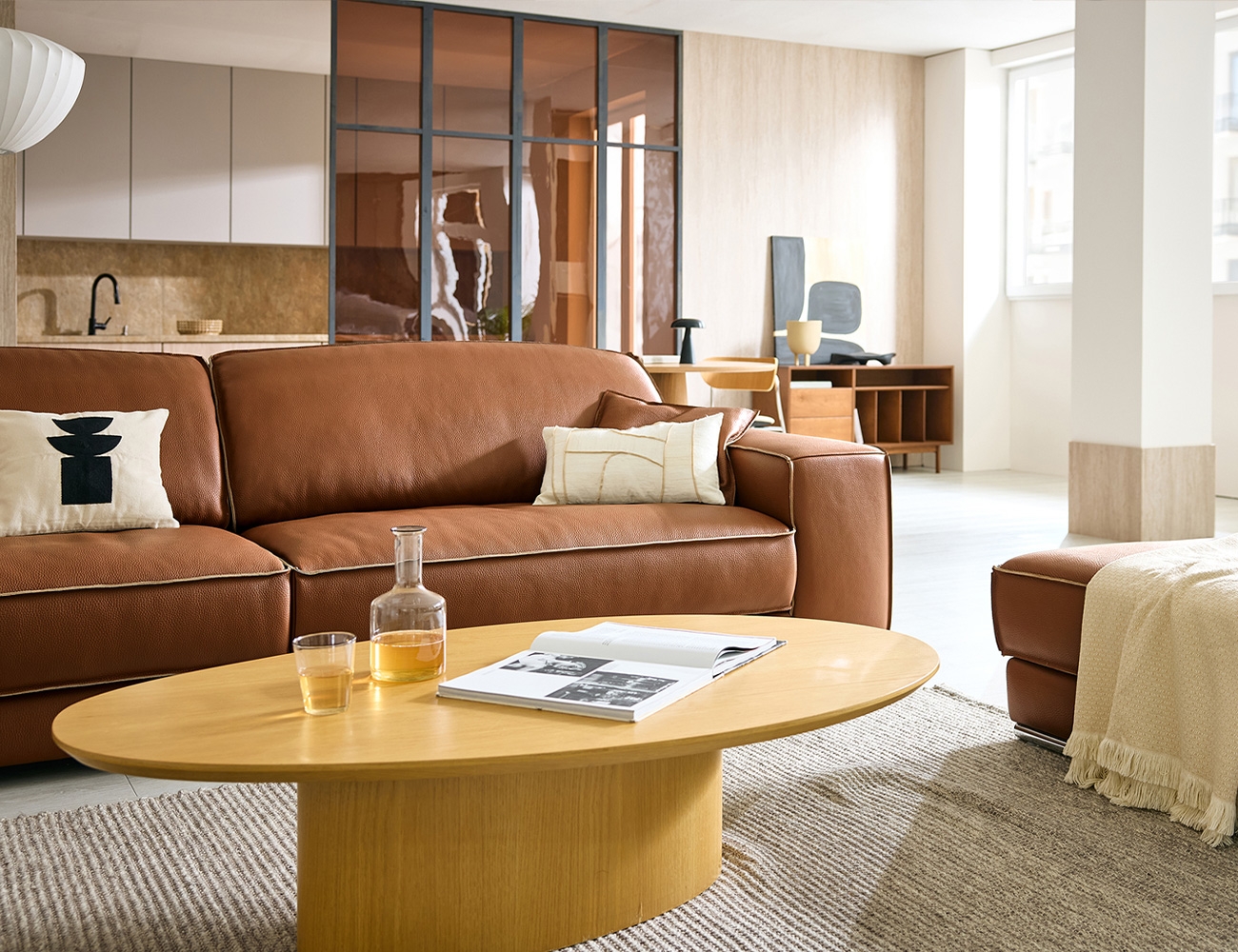 카너스 4인 비텔로 통가죽 슈렁큰 천연면피 소가죽 소파(전체가죽적용)+쿠션2개