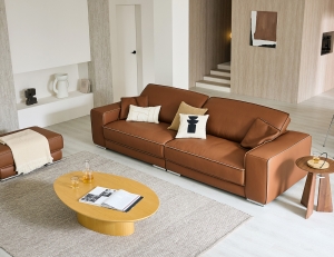 카너스 4인 비텔로 통가죽 슈렁큰 천연면피 소가죽 소파(전체가죽적용)+쿠션2개