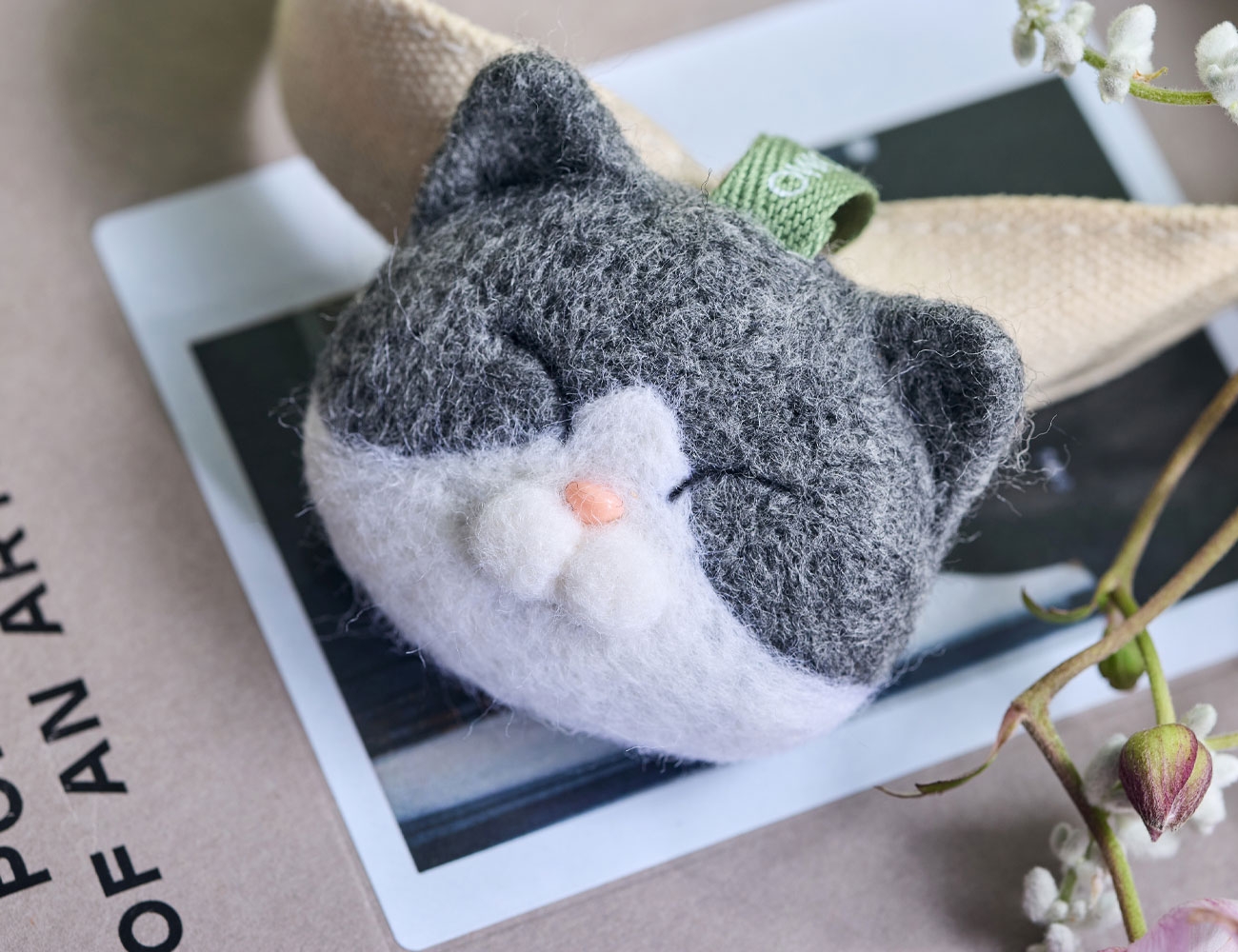 (김설아X자코모) 양모 펠트 고양이 키링