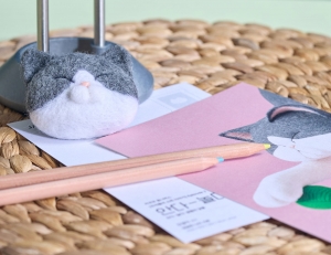 (김설아X자코모) 양모 펠트 고양이 키링