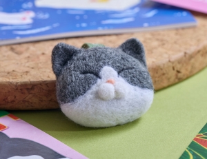 (김설아X자코모) 양모 펠트 고양이 키링