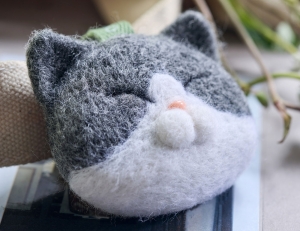 (김설아X자코모) 양모 펠트 고양이 키링