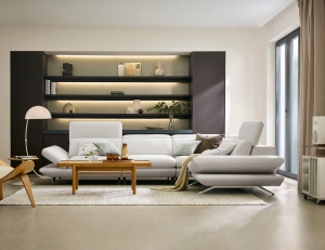 스펙트럼II 4인 코너형 기능성 비텔로 통가죽 슈렁큰 천연면피 소가죽 소파(전측면가죽적용)