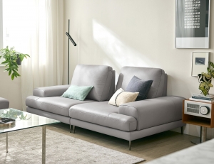 [싱어게인 10%] 포플랭 스윙 3인 기능성 천연면피 소가죽 소파