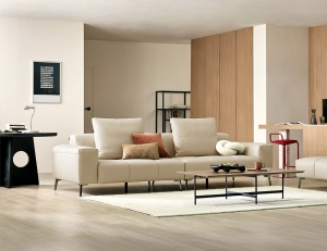 프라운 4인 천연면피 소가죽 소파+쿠션2개