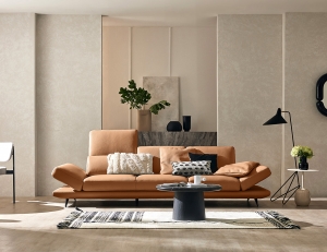 [소파 탐구 생활 5%] 시그니처 하이 3.5인 기능성 럭스 통가죽 천연면피 소가죽 소파+쿠션4개(허리2개/소2개)