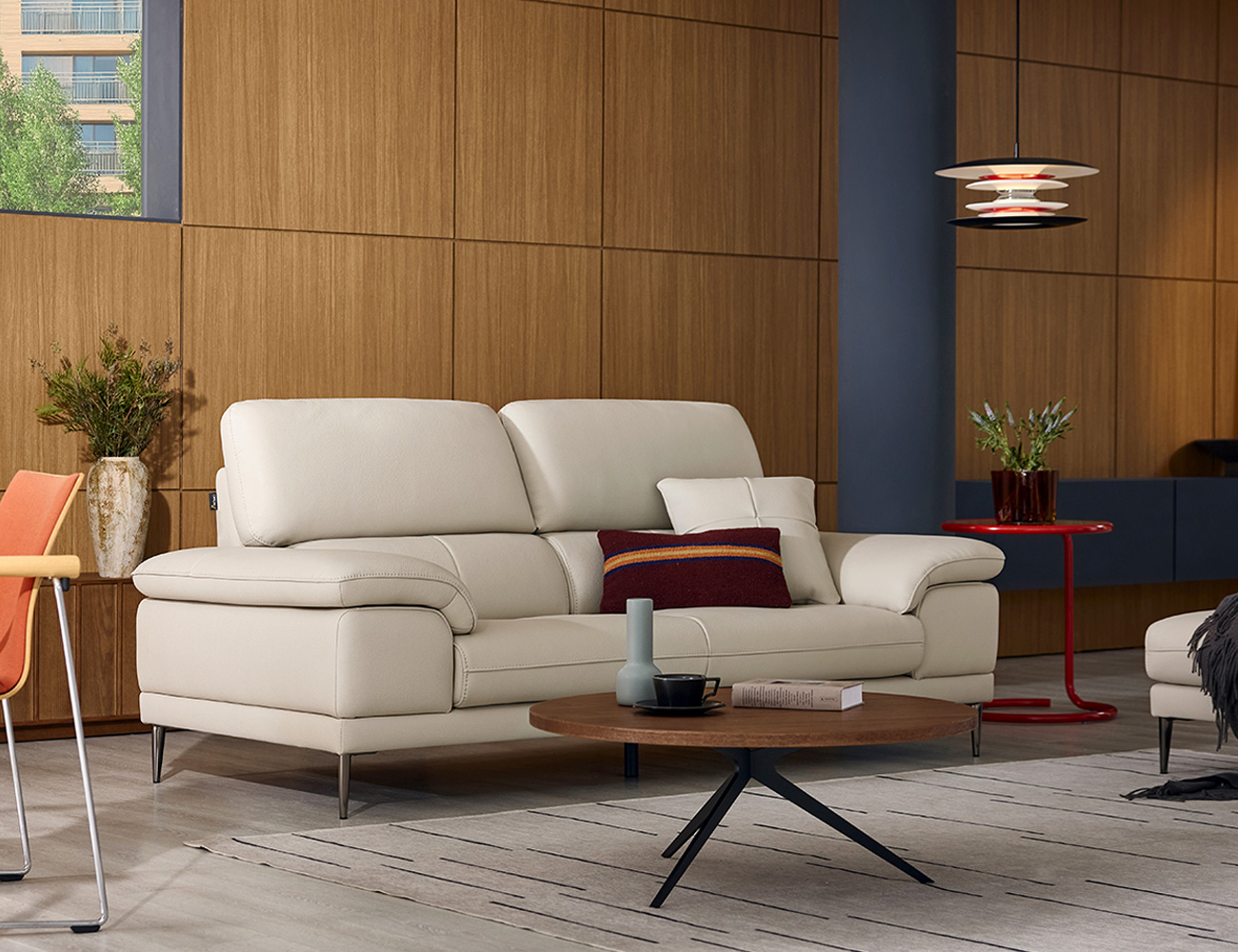 [소파 탐구 생활 5%] 바스토 3인 럭스 통가죽 천연면피 소가죽 소파