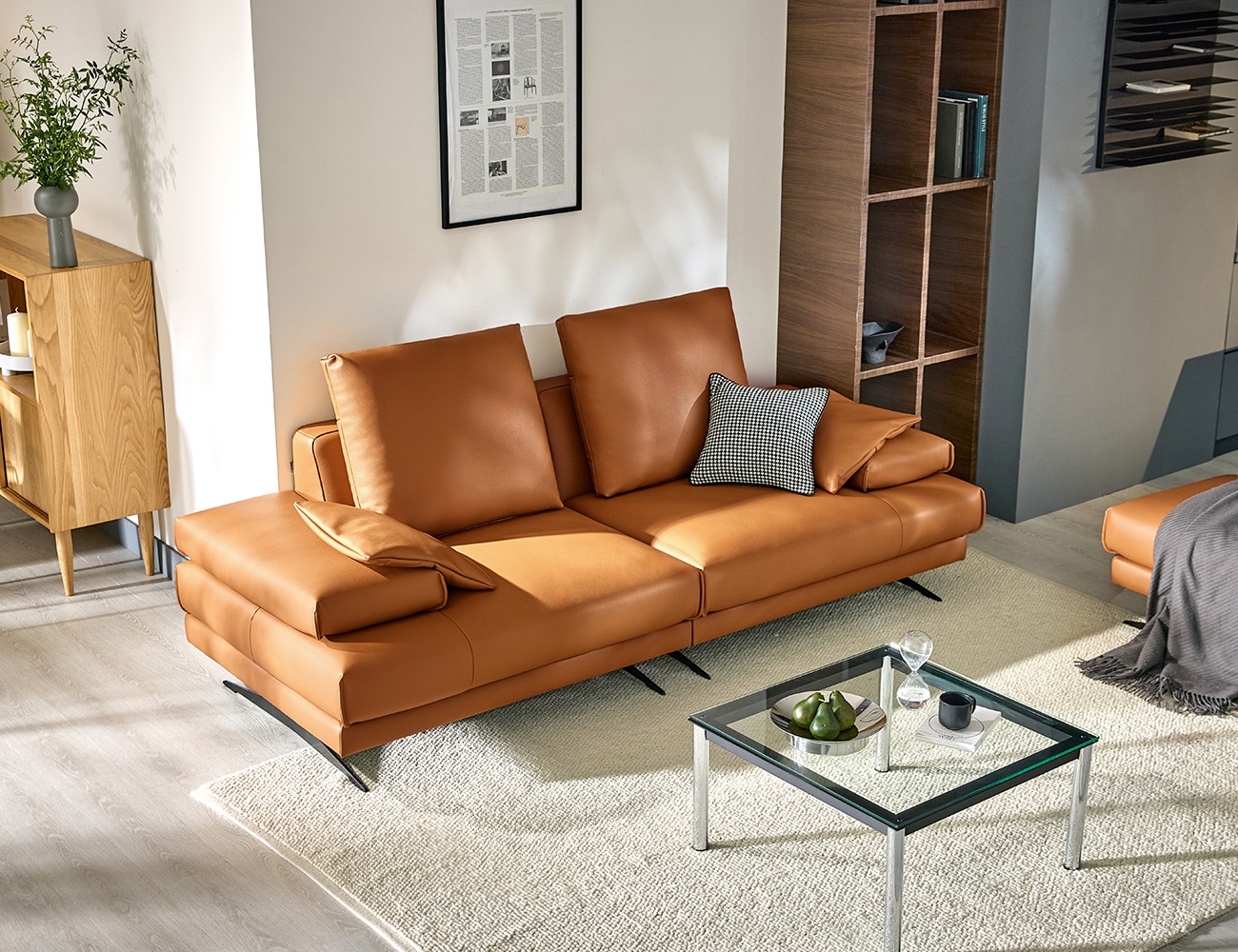 에타쥬&nbsp;3인 도나 천연면피 소가죽 소파(전체가죽적용)+쿠션2개