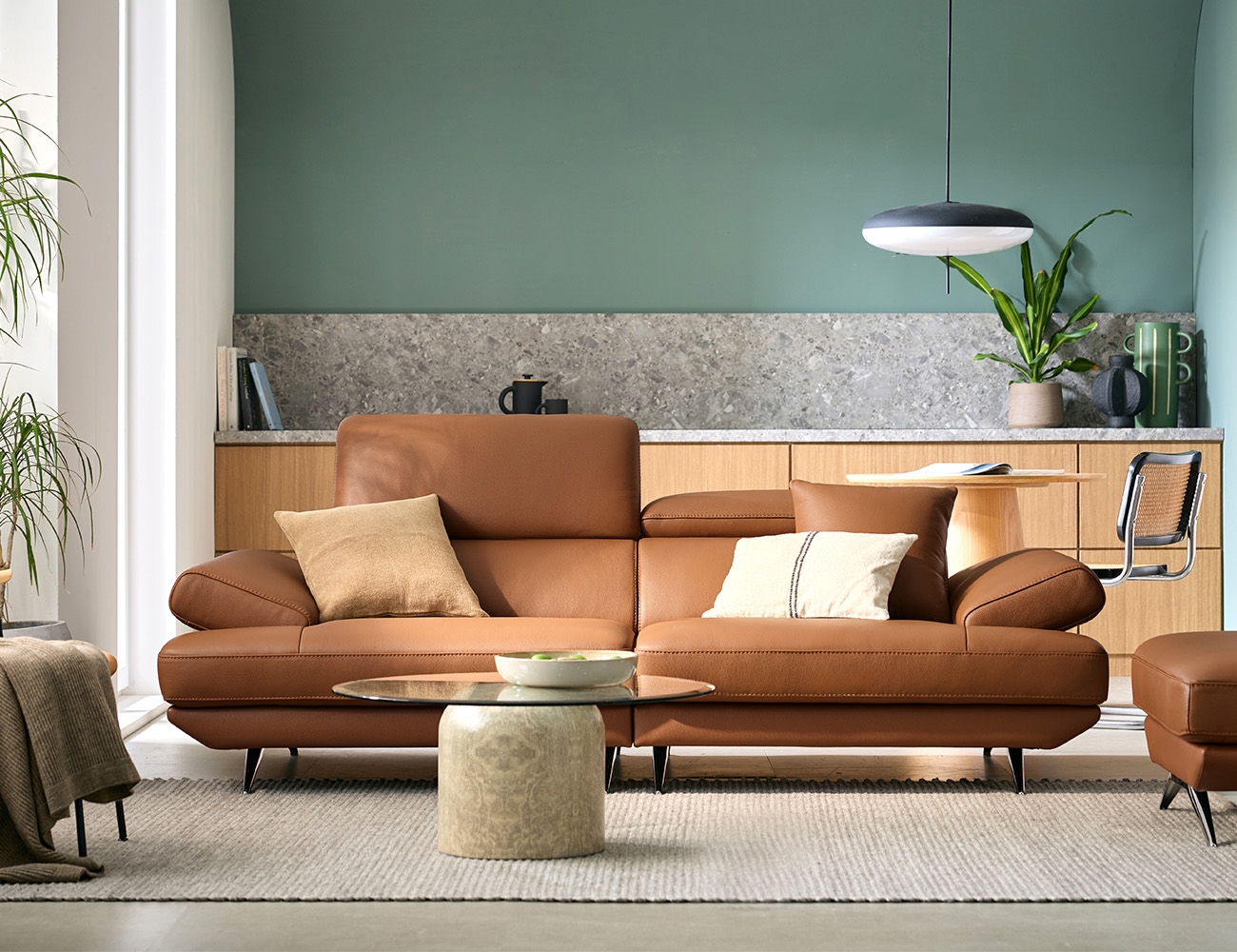 누사두아 3인 기능성 슈렁큰 천연면피 소가죽 소파+쿠션1개