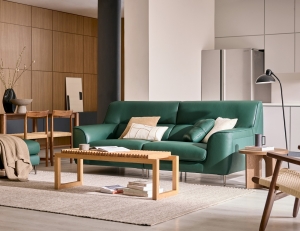 카데나 3인 비텔로 통가죽 슈렁큰&nbsp;천연면피 소가죽 소파(전면가죽적용)+쿠션1개