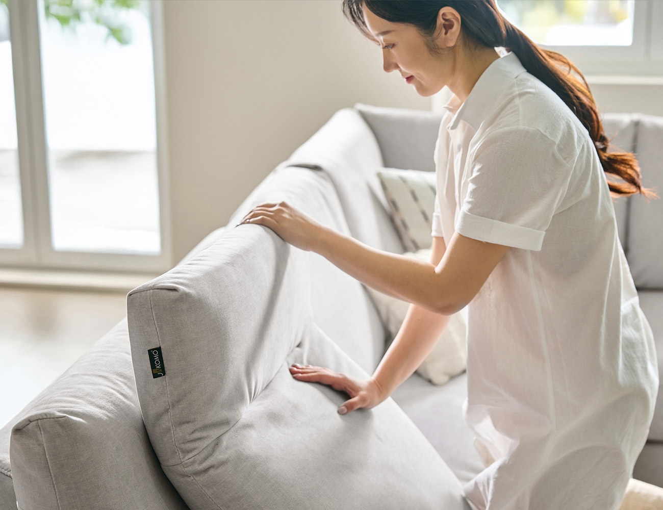 티나 기능성 젠위브 패브릭 등방석