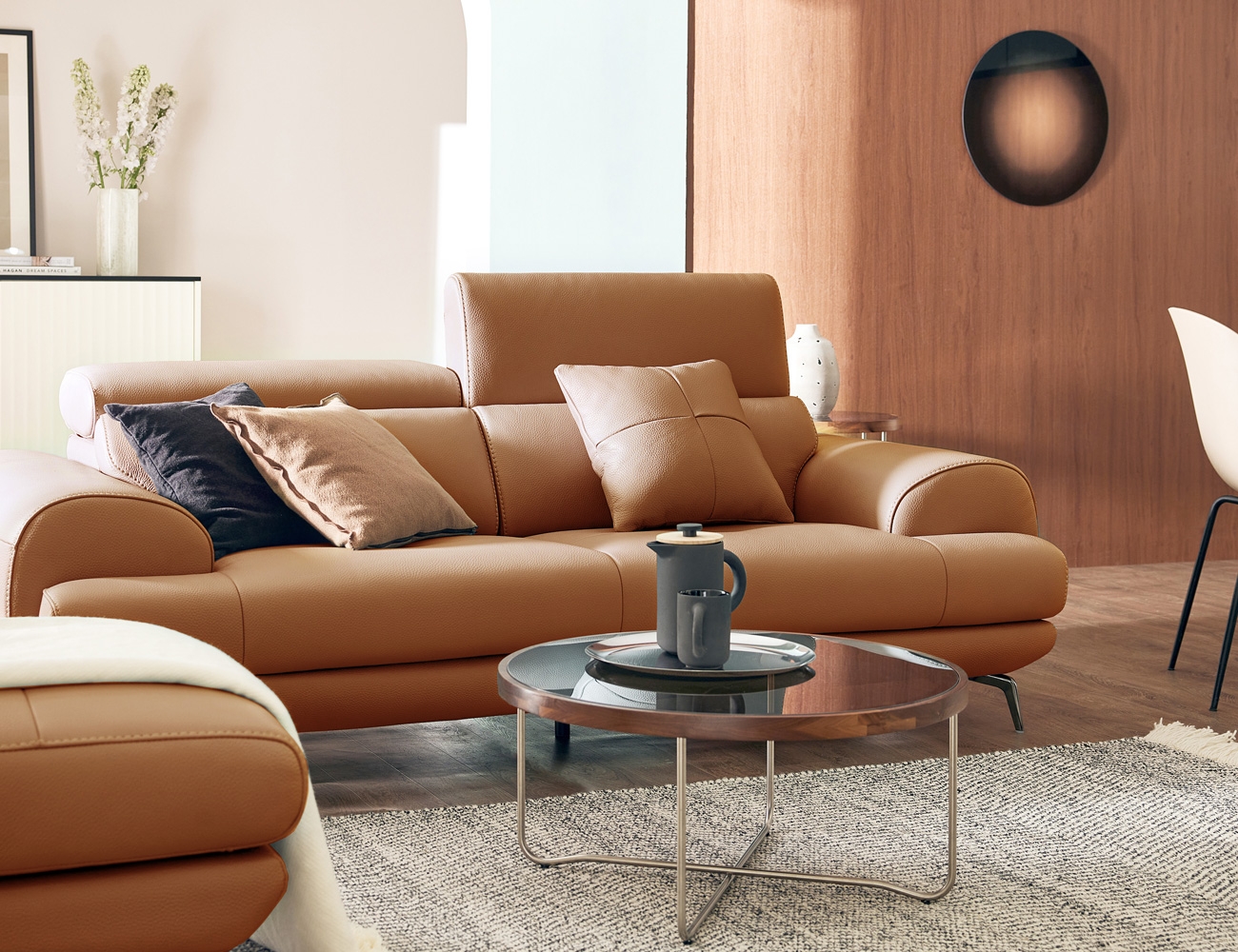 루디아 3인 기능성 노빌레타 이태리 천연면피 소가죽 소파+쿠션1개