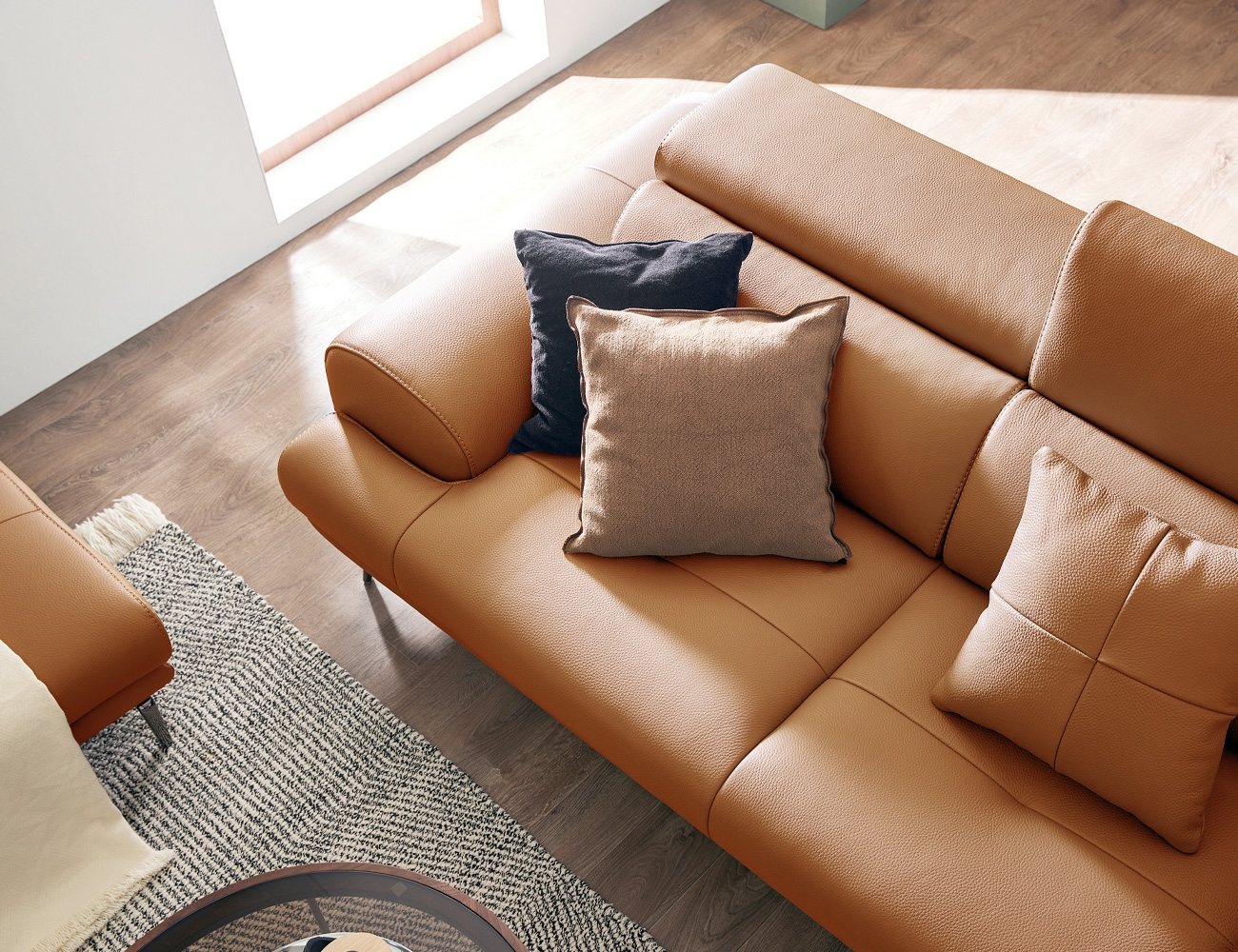 루디아 3인 기능성 노빌레타 이태리 천연면피 소가죽 소파+쿠션1개