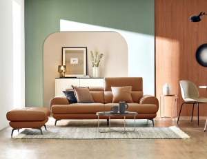 루디아 3인 기능성 노빌레타 이태리 천연면피 소가죽 소파+쿠션1개