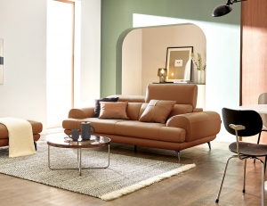 루디아 3인 기능성 노빌레타 이태리 천연면피 소가죽 소파+쿠션1개