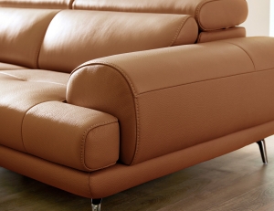 루디아 3인 기능성 노빌레타 이태리 천연면피 소가죽 소파+쿠션1개