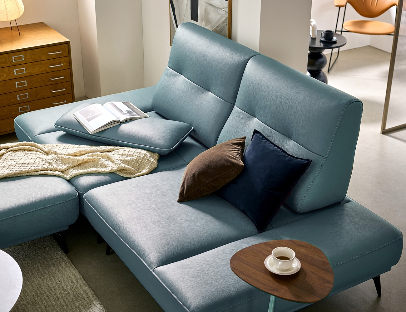 라파 스윙 3인 기능성 노빌레타 이태리 천연면피 소가죽 소파+쿠션2개