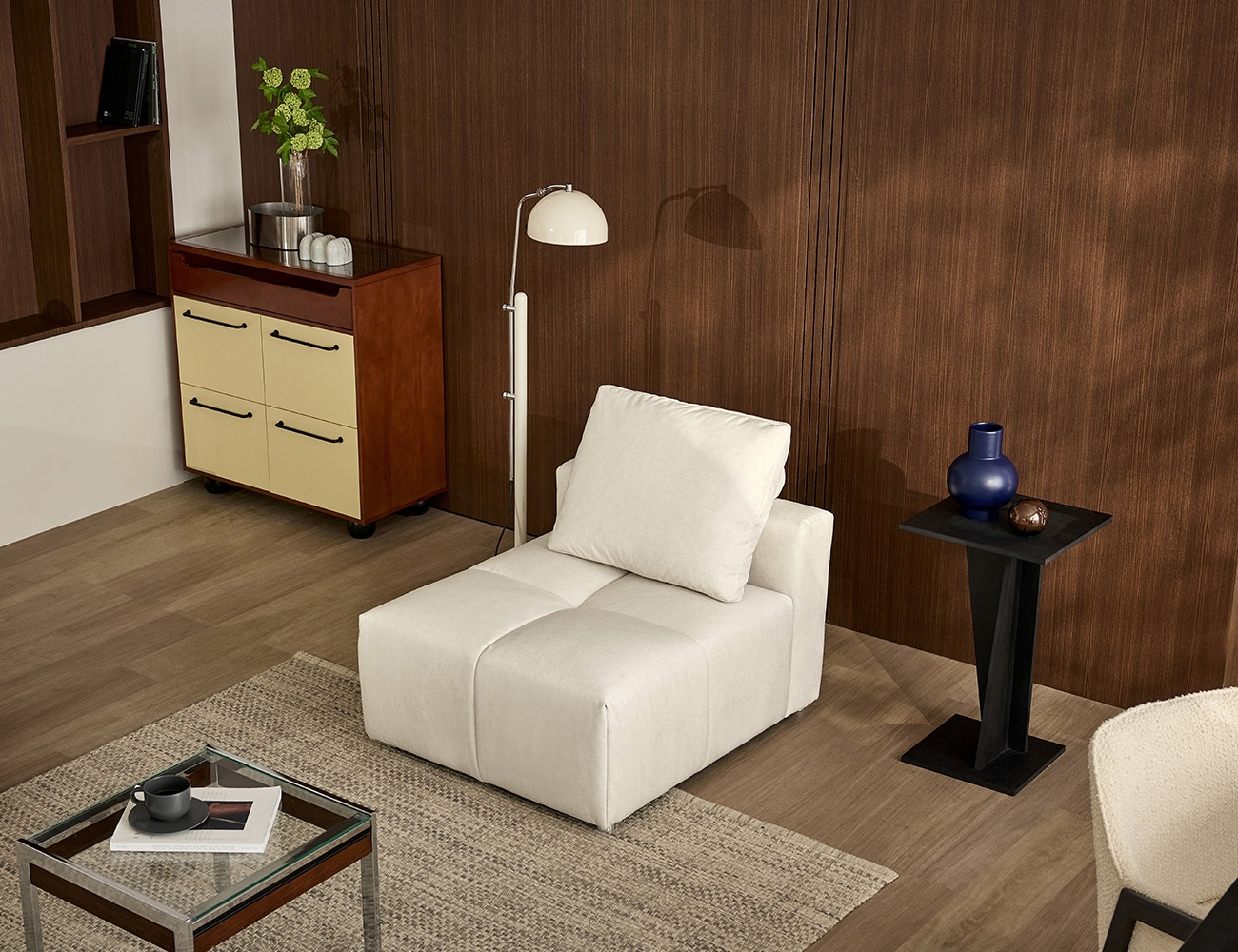 [Monthly Best 10%] 몽트 모듈 B 1인 암리스 젠위브 패브릭 소파+쿠션1개