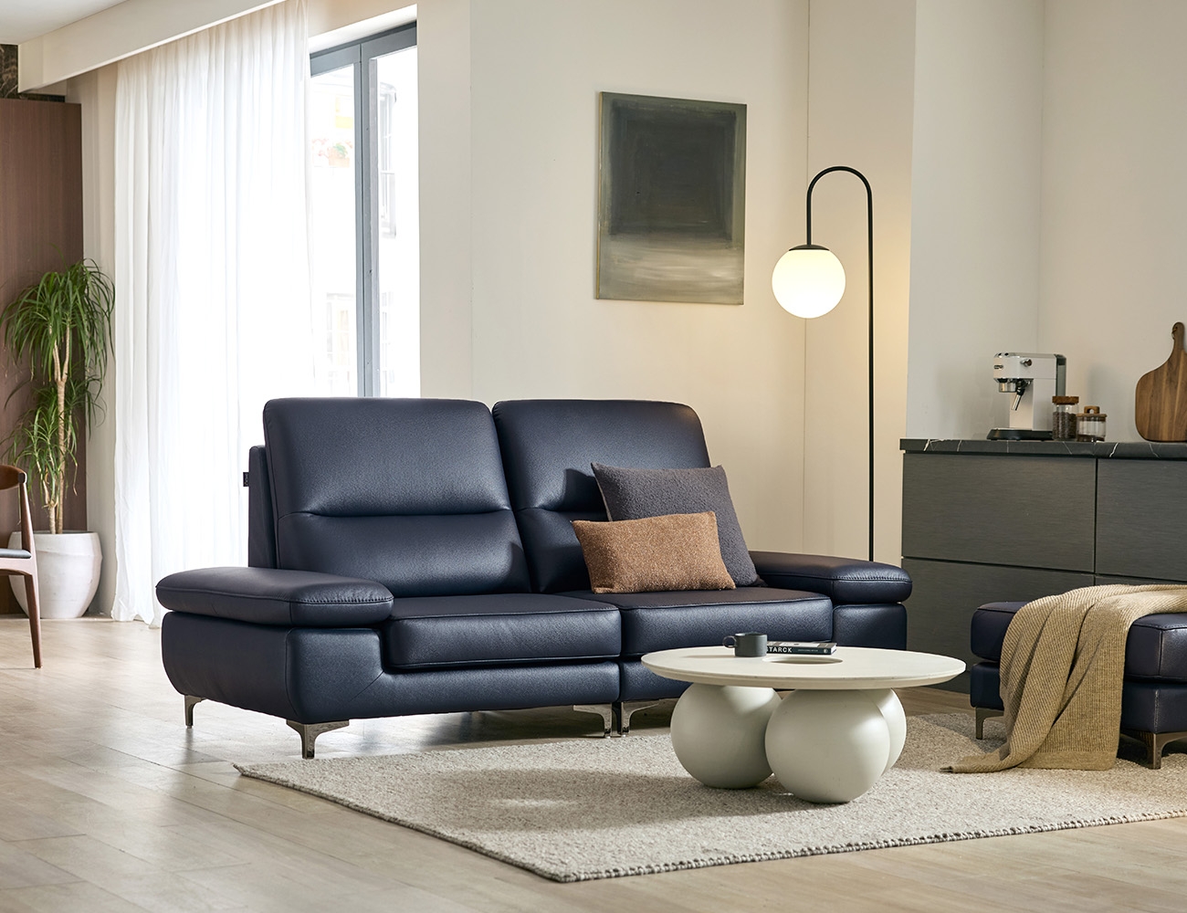 [Monthly Best 10%] 플룸 3인 천연면피 소가죽 소파