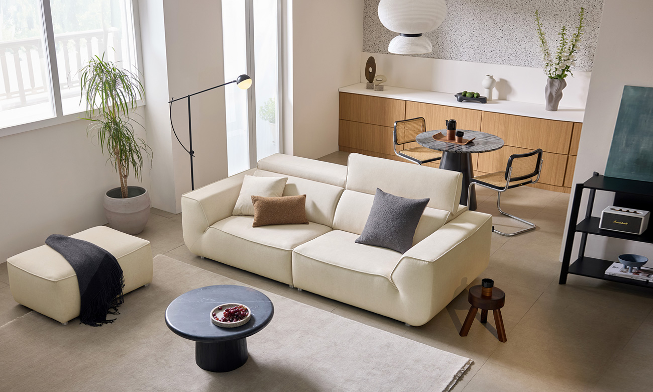 헤이즐 3인 기능성 젠위브 패브릭 소파+쿠션1개