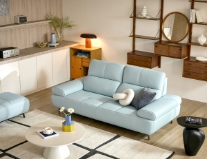 오딘 3인 슈렁큰 천연면피 소가죽 소파