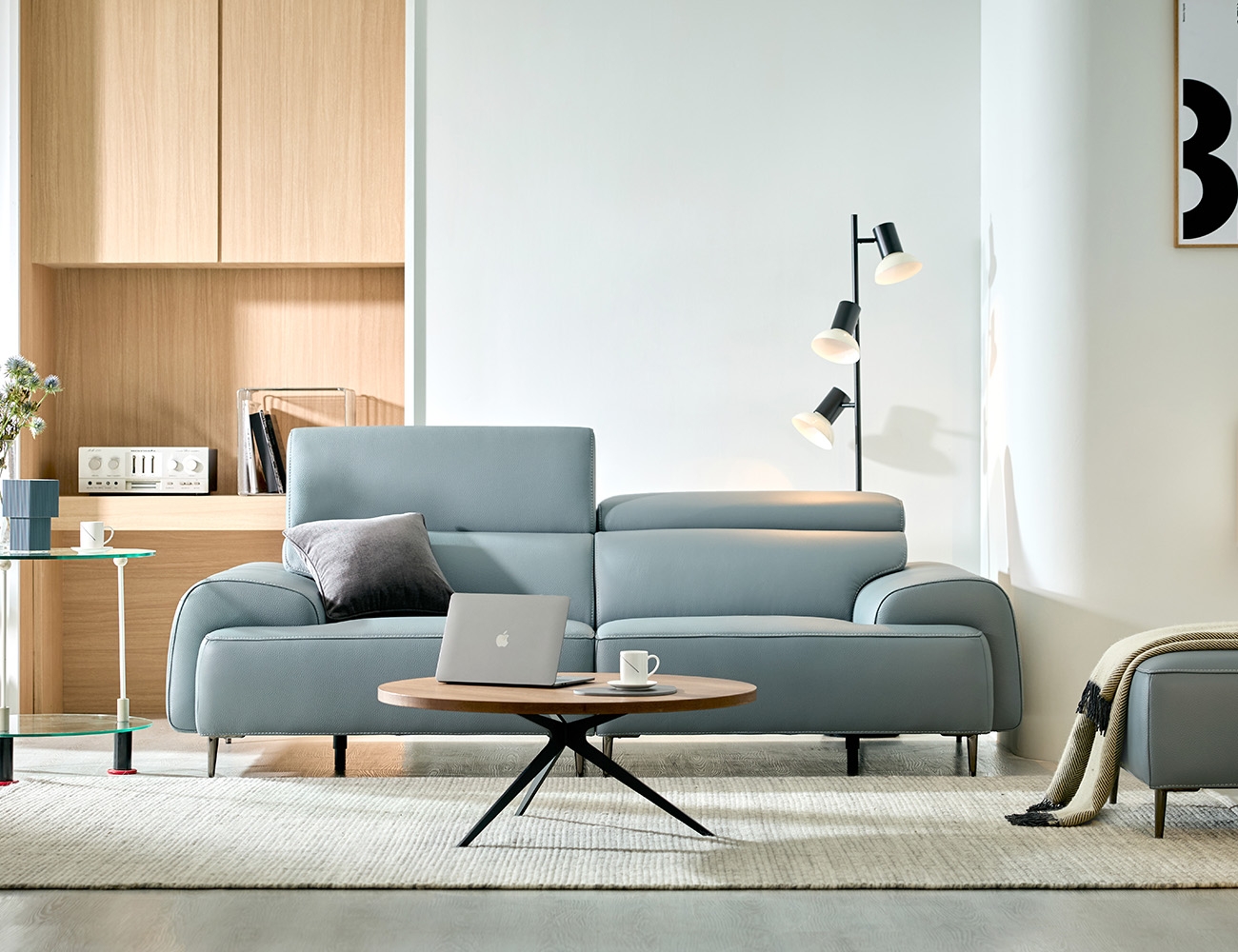 리즈 3인 기능성 피아나 이태리 통가죽 천연면피 소가죽 소파(전측면가죽적용)