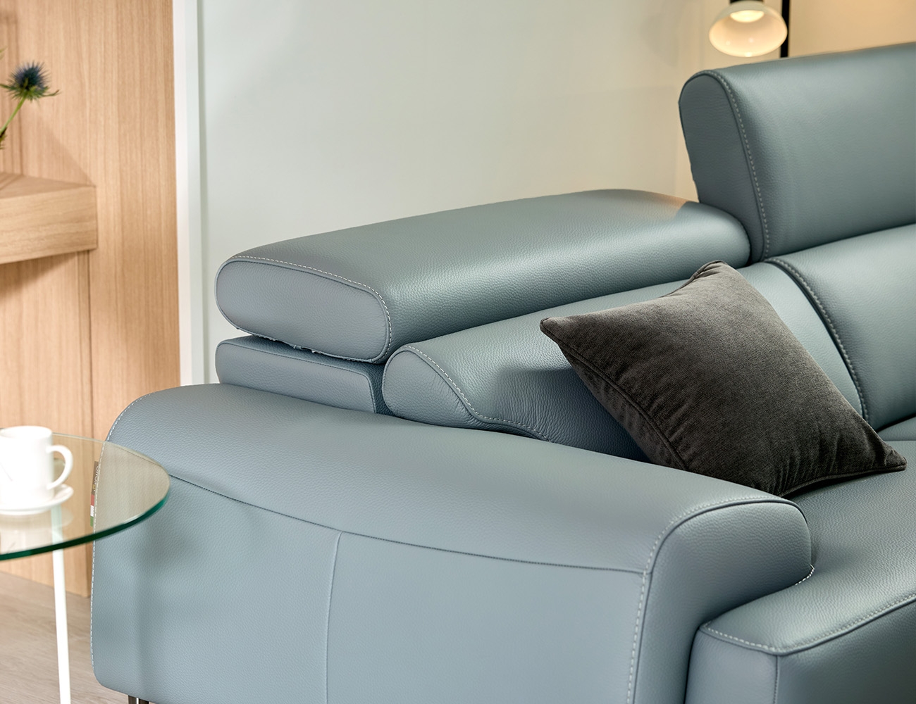 리즈 3인 기능성 피아나 이태리 통가죽 천연면피 소가죽 소파(전측면가죽적용)