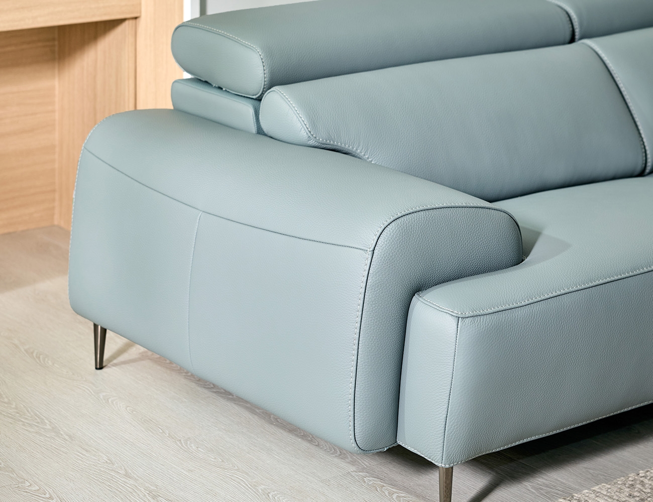 리즈 3인 기능성 피아나 이태리 통가죽 천연면피 소가죽 소파(전측면가죽적용)