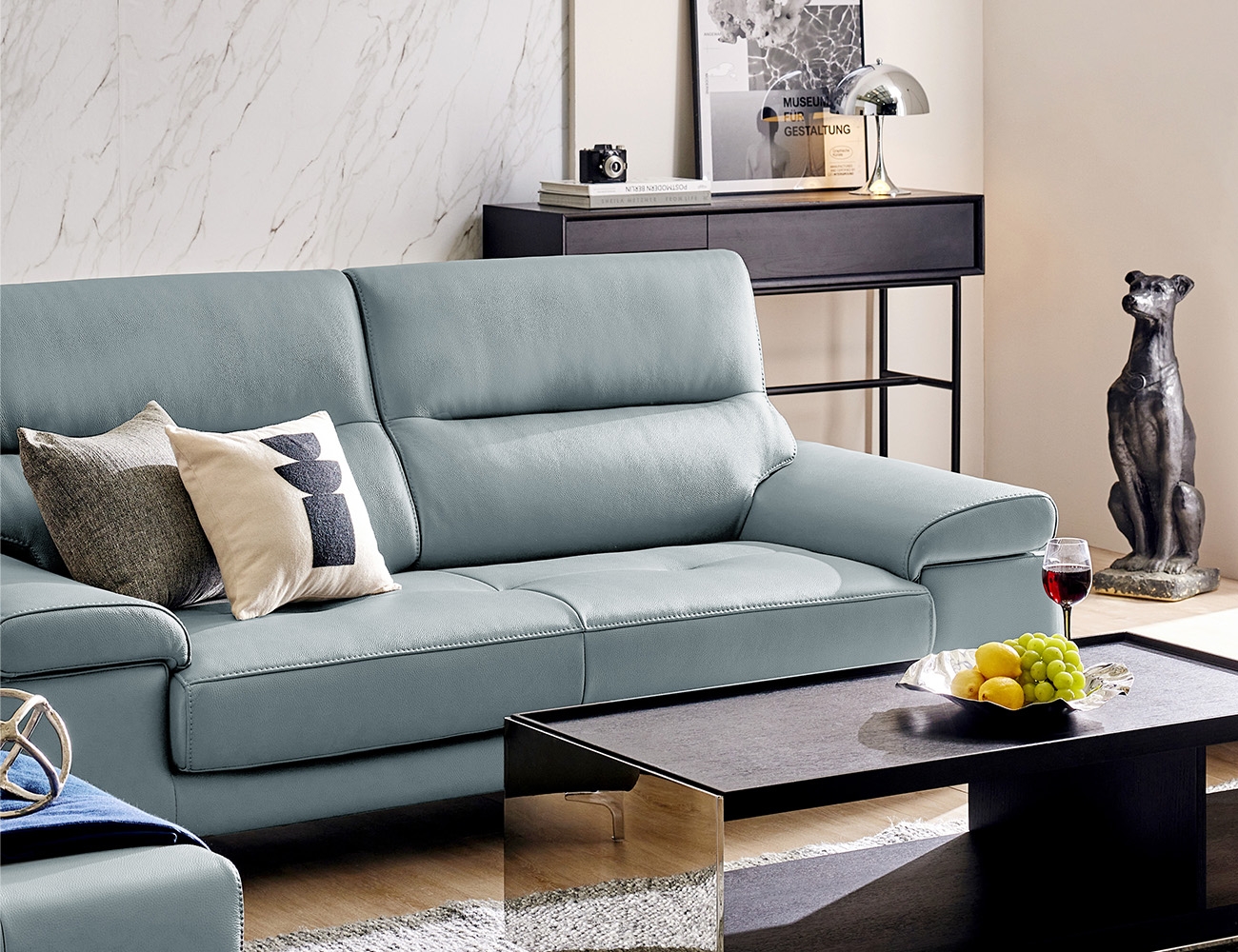 [We DAY 5%] 노바 3인 피아나 이태리 통가죽 천연면피 소가죽 소파+쿠션1개