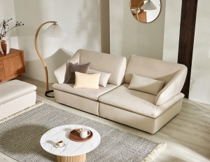 [Refurb Selection 50%] [리퍼브] 베르동 스윙 3인 기능성 포위브 패브릭 소파+스툴+쿠션2개