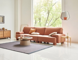 [Refurb Selection 40%] [리퍼브] 오노르 4인 포위브 패브릭 소파+스툴
