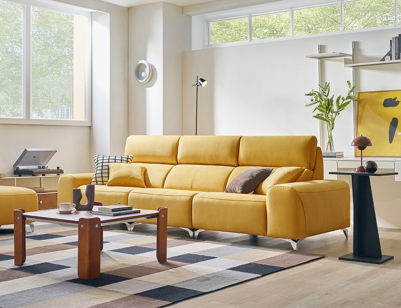 말리부 4인 젠위브 패브릭&nbsp;소파+쿠션2개