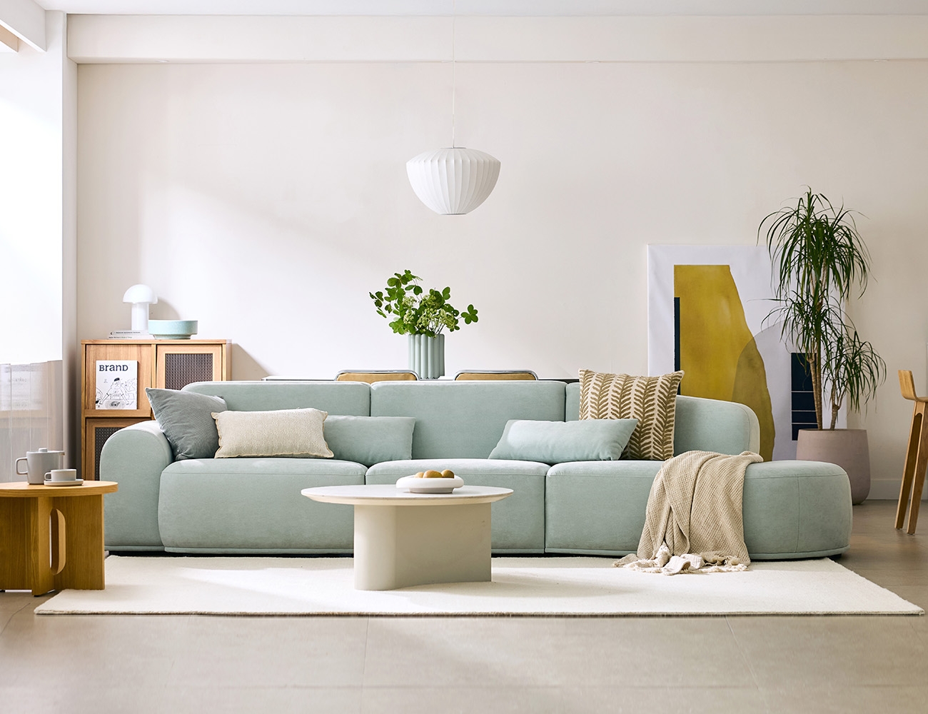 웜 4인 오픈형 베로나 패브릭&nbsp;소파+쿠션2개