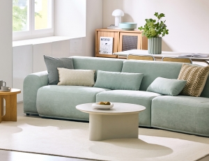 웜 4인 오픈형 베로나 패브릭&nbsp;소파+쿠션2개