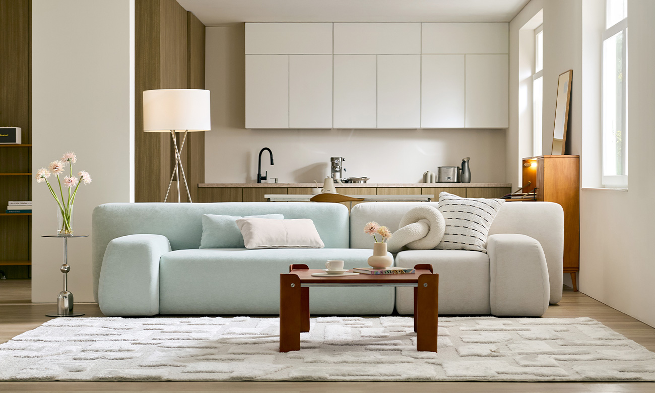 [Verona 7%] 탈리 4인 베로나 패브릭 소파+쿠션2개