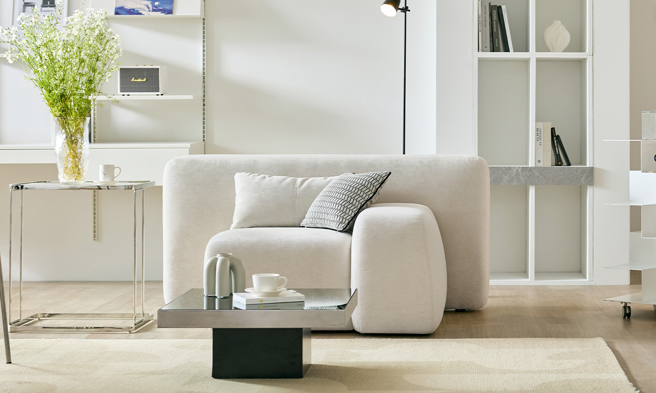 [Verona 7%] 탈리 1인 베로나 패브릭 소파(한팔)+쿠션1개